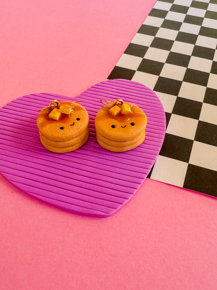 Poppy Pancake | Polymer Clay Earrings for wholesale by Larry’s Waffle Shop