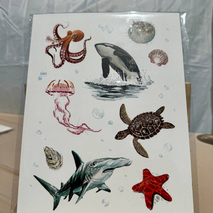 Aufdruck mit Meereslebewesen für den Großhandel von Jasmine Rosie Art