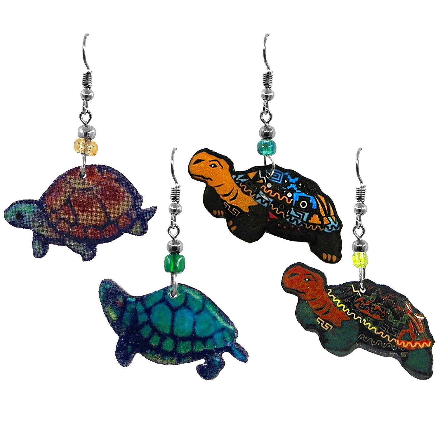 Pichincha - Wholesale Dangle Earrings - Acrylic Turtle Animal Dangle Earrings0