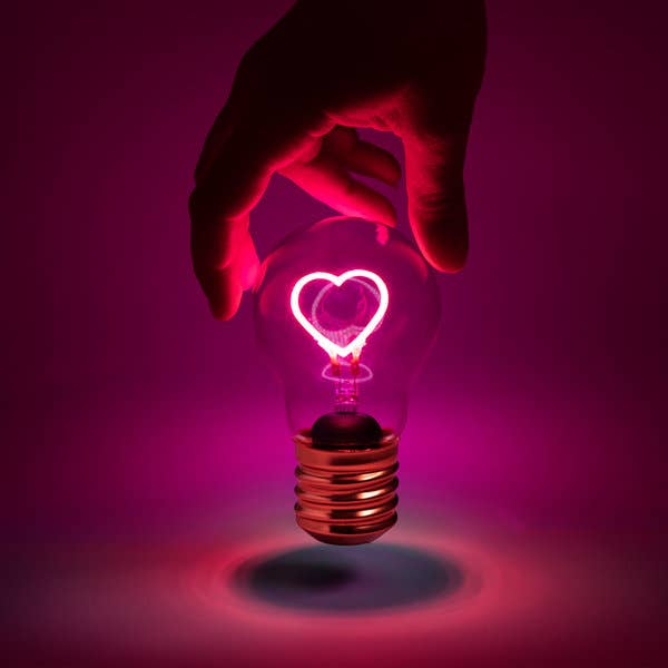SUCK UK Ltd - USA - Wholesale Accent/Desk Lamp - Magic Cordless Heart Lightbulb