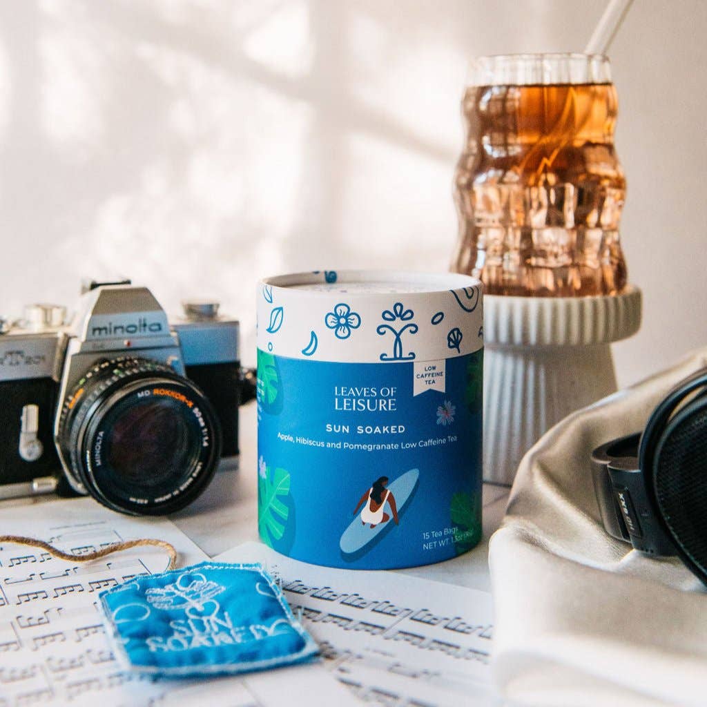 Leaves of Leisure - Vente Sachets de thé - Baigné de Soleil – Pomme, Hibiscus & Maté Vert | 15 Sachets de Thé