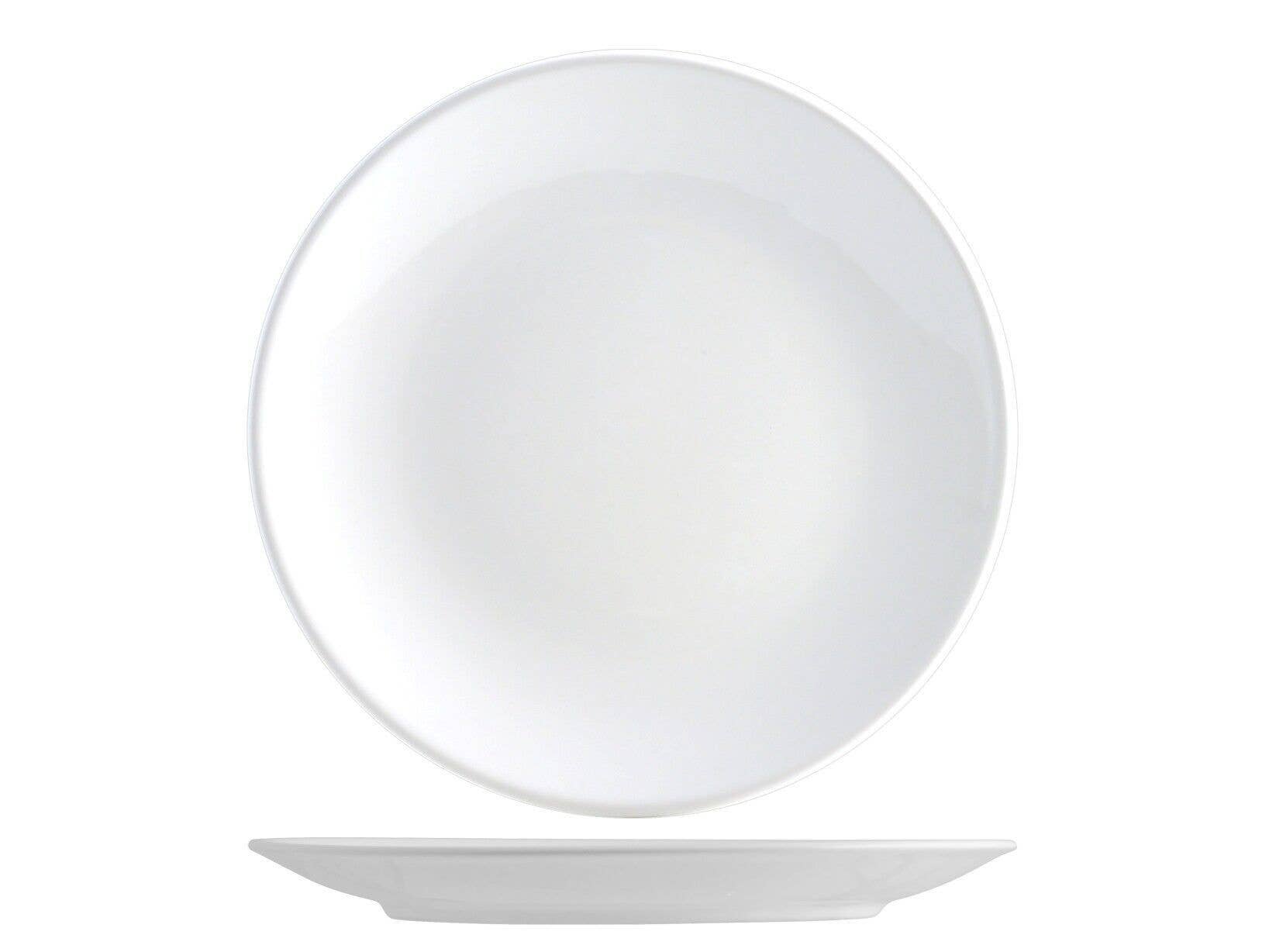 H&H - Wholesale Dinner Plate - Iris Coupe Flat Plate in White Ceramic cm 260
