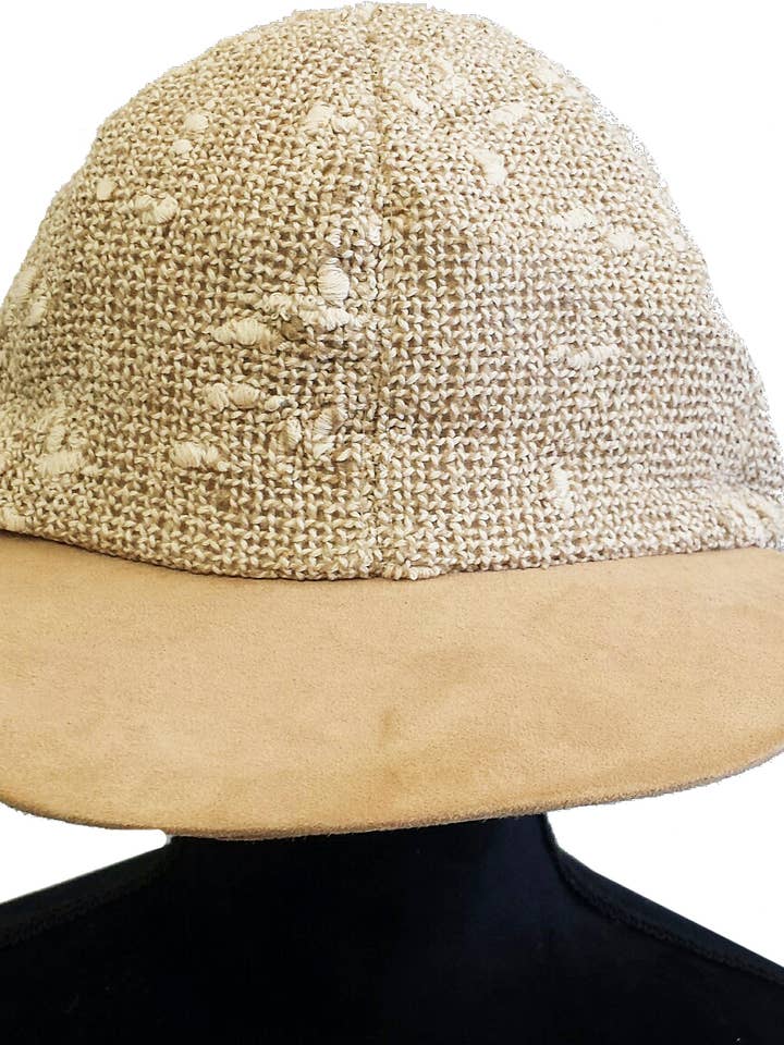 HAT/ BASEBALL CAP SILK AND LEATHER for wholesale by Ricki designs