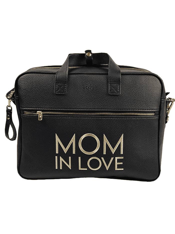 Mom in Love Mom Bag - Black with embroidery for wholesale by TICI Handmade