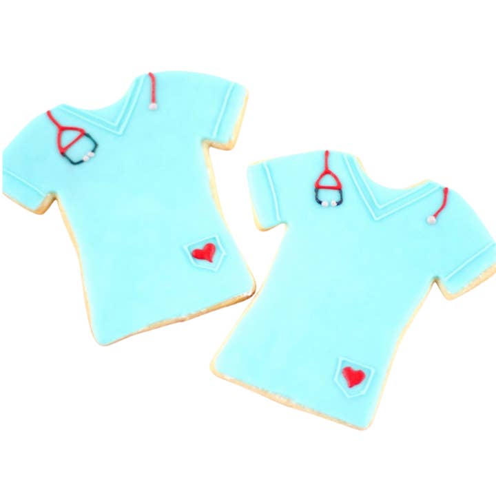 Nurse Love Scrub Shirt Cookies for wholesale by Sweet Sanctions LLC