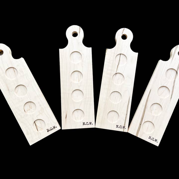 Nickel City Woodworking - Wholesale Beer/wine caddy - Hardwood Beer Flight Boards