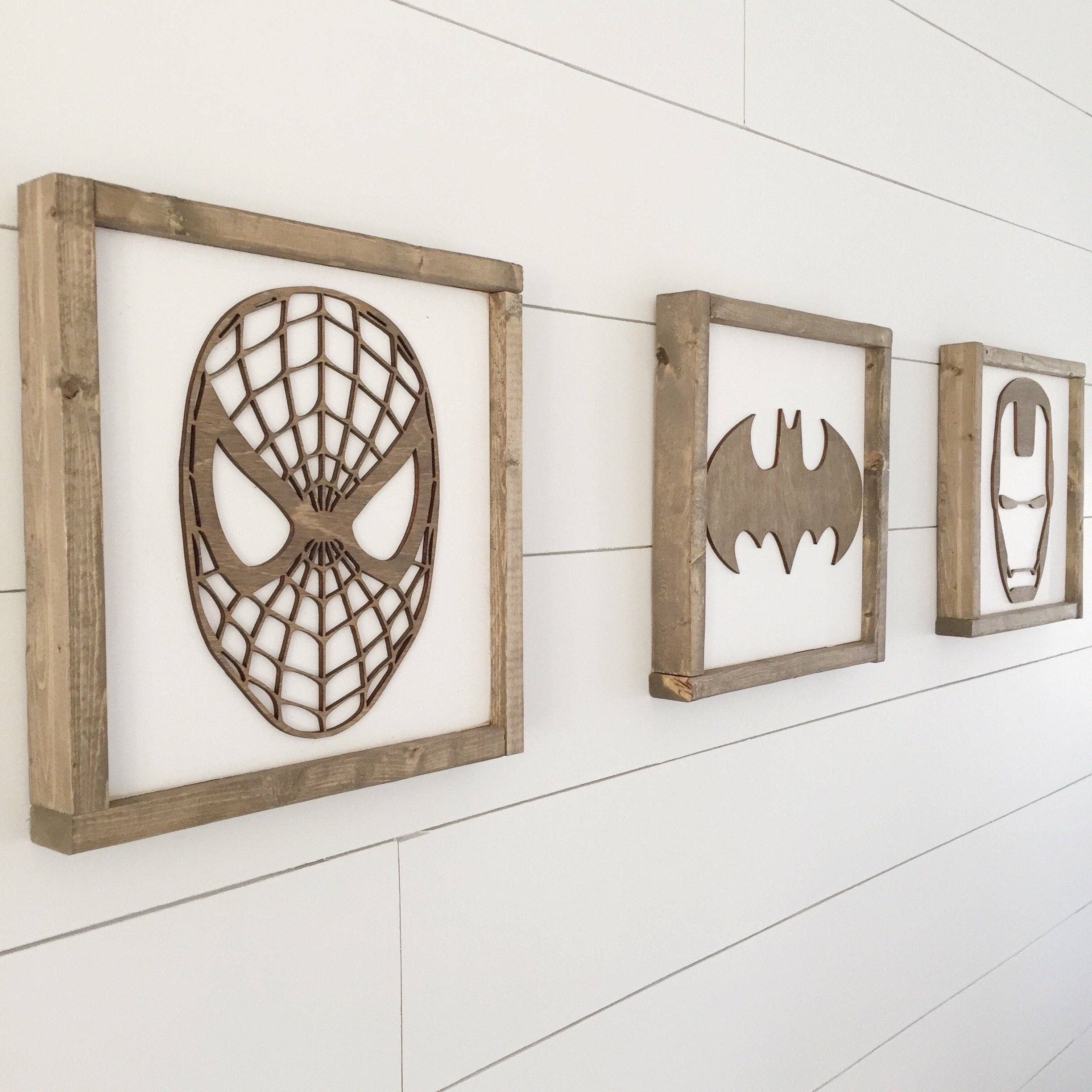 Nail and Hook Laser Cut Home Decor - Wholesale Sign - Superhero Wall Art  | 11x11 inch Wood Sign43