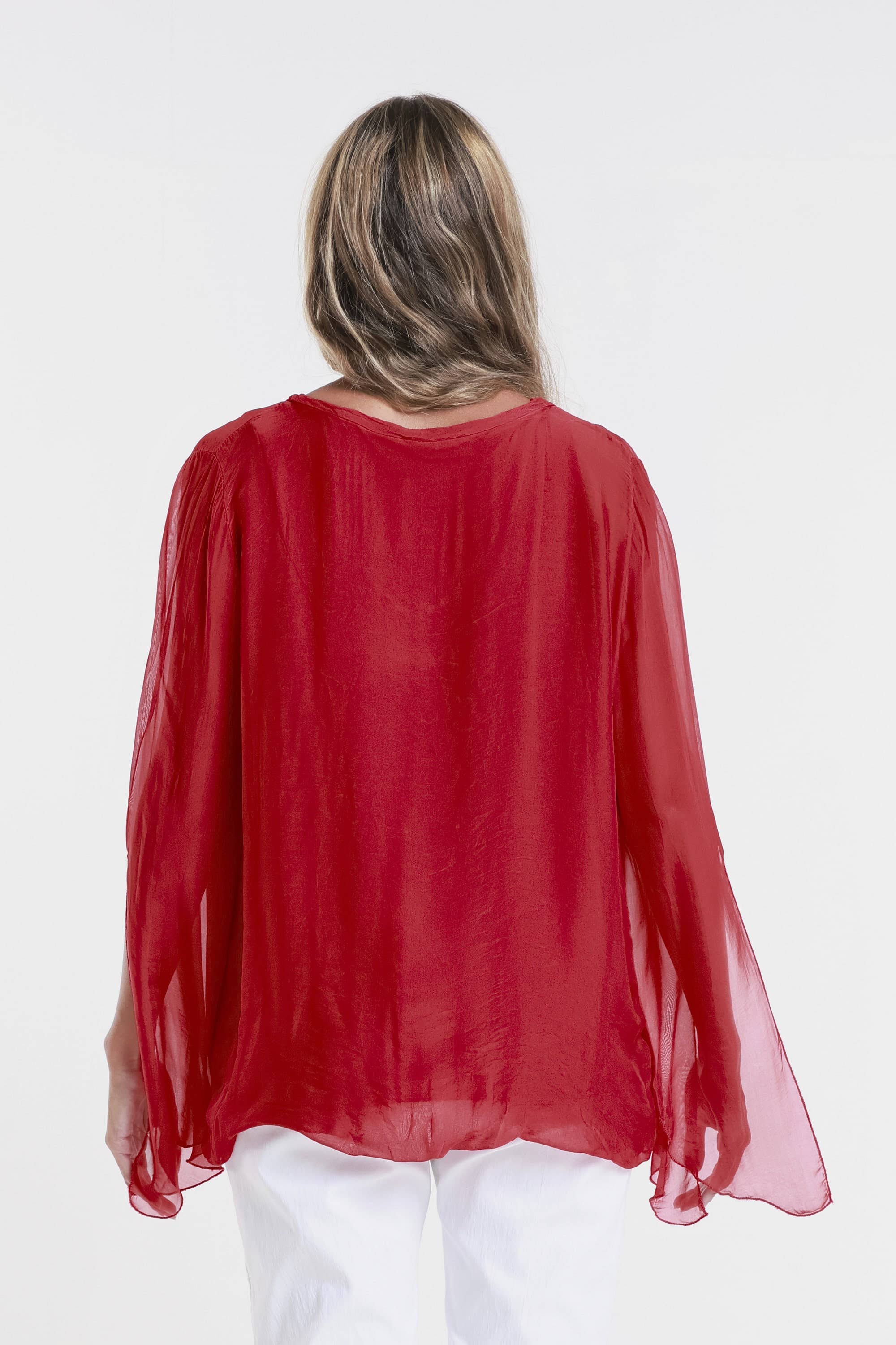 TINA Stephens Italy/Tees By Tina - Wholesale Blouse - Women's - Tiffany Silk Butterfly Bottom Open Wrist (BLS218)29