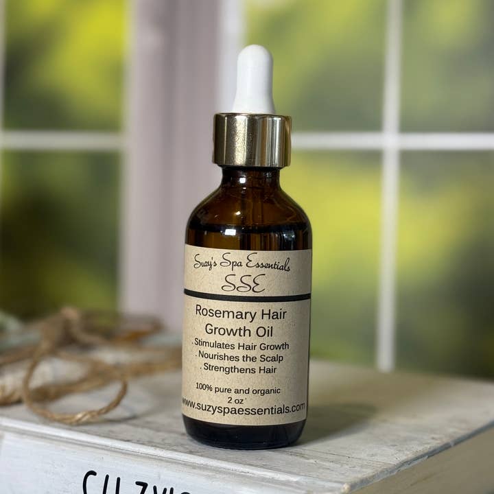 Suzy Spa Essentials - Wholesale Hair Oil - Rosemary Hair Growth Oil, Scalp + Hair Nourishment 1oz + 2oz
