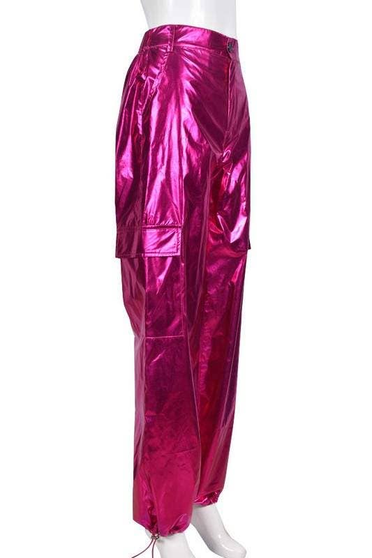 Fashion Combination – wholesale Byxor - Dam – knäppta vinyl långa byxor3