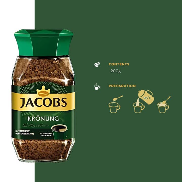 Enjoy Better Coffee & Tea - Wholesale Instant Coffee/Espresso - Jacobs Kronung Instant Coffee 7oz/200g