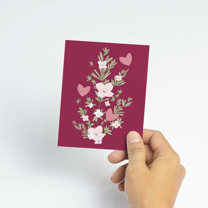 Kartoti Designs - Wholesale Stationery/Notecard Set - Sweetheart Garden Mini Print Card Set – Set of 32