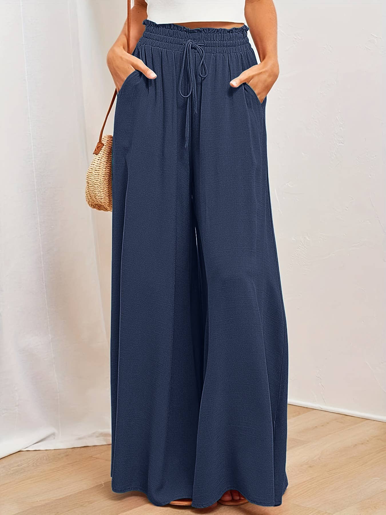 Lily Clothing - Wholesale Pants - Women's - High-Waisted Wide-Legged Pants Long Skirt Pants2