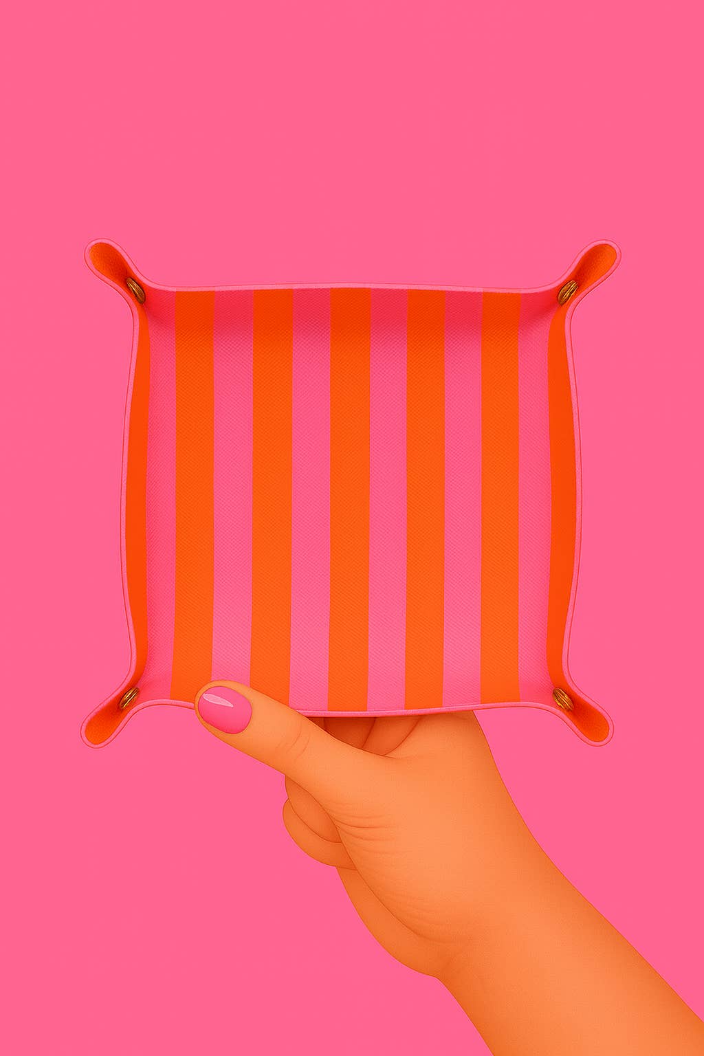 Aspen Lane - Wholesale Decorative Tray - Valentines day gift jewelry trinket tray pink orange stripe