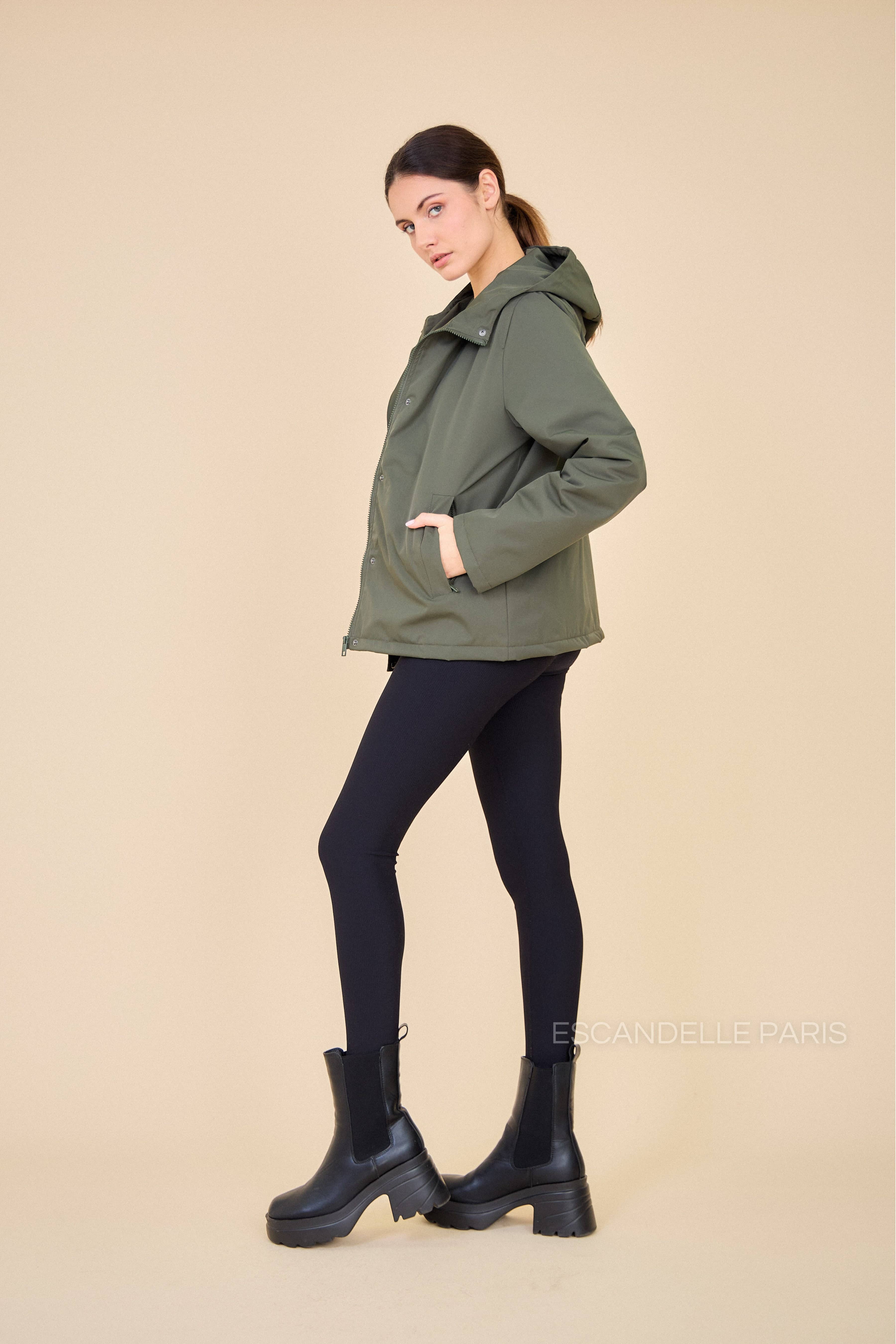 Escandelle Paris - Vente Coupe-vent – femme - Parka Courte Imperméable Doublure Matelassée10