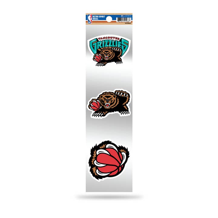 Memphis Grizzlies 3-Piece Retro Spirit Decal for wholesale by Rico Industries
