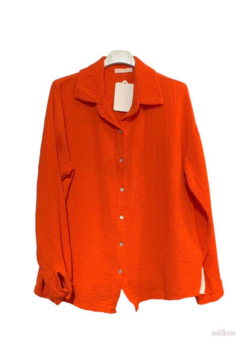 Moonsun - Wholesale Button Down Shirt - Women's - Cotton gauze shirt #303629