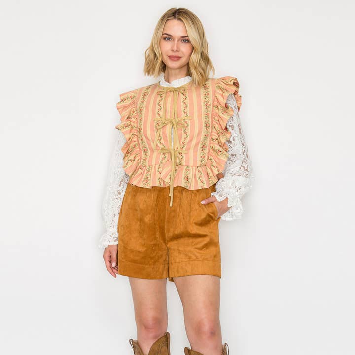 LoveWednesday - Wholesale Jacket - Women's - Favorite Vintage Wall Paper Quilted Vest- LWJ11683