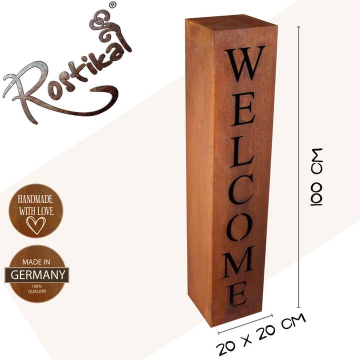Rostikal - Wholesale Outdoor Ornament/Decor - Welcome to the garden: Edelrost pillar as a charming decoration2