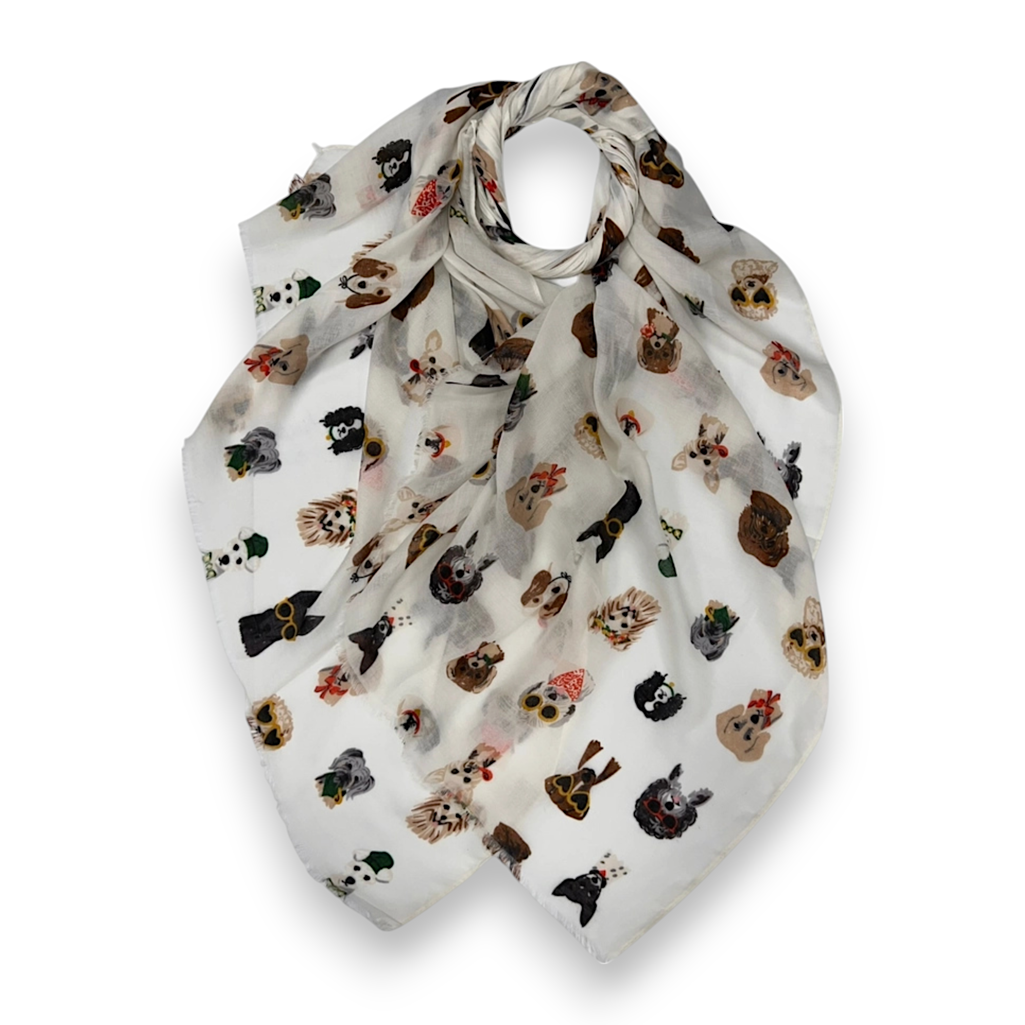 Lili Scarves (US Duty Free) - Vendita all'ingrosso Sciarpa - Donna - Sciarpa con stampa di cani estivi che indossano accessori13