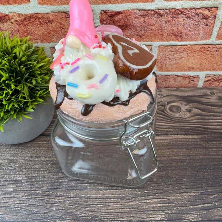 Gnome Candy Jar - Faux Cookie and Donut Treat Storage with Whimsy for wholesale by Dandi Creations