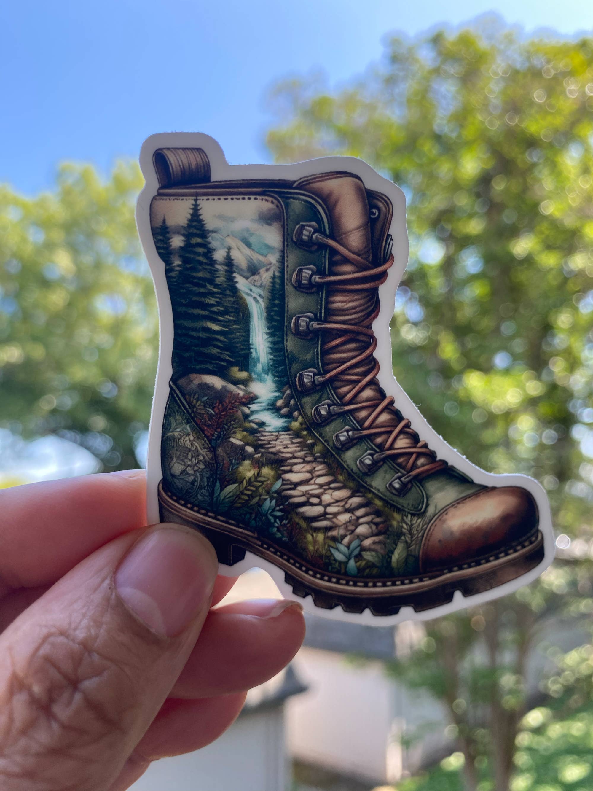 PiggyPrintStickers - Wholesale Sticker - Boot Sticker | Nature Waterfall Scene | Waterproof Vinyl4