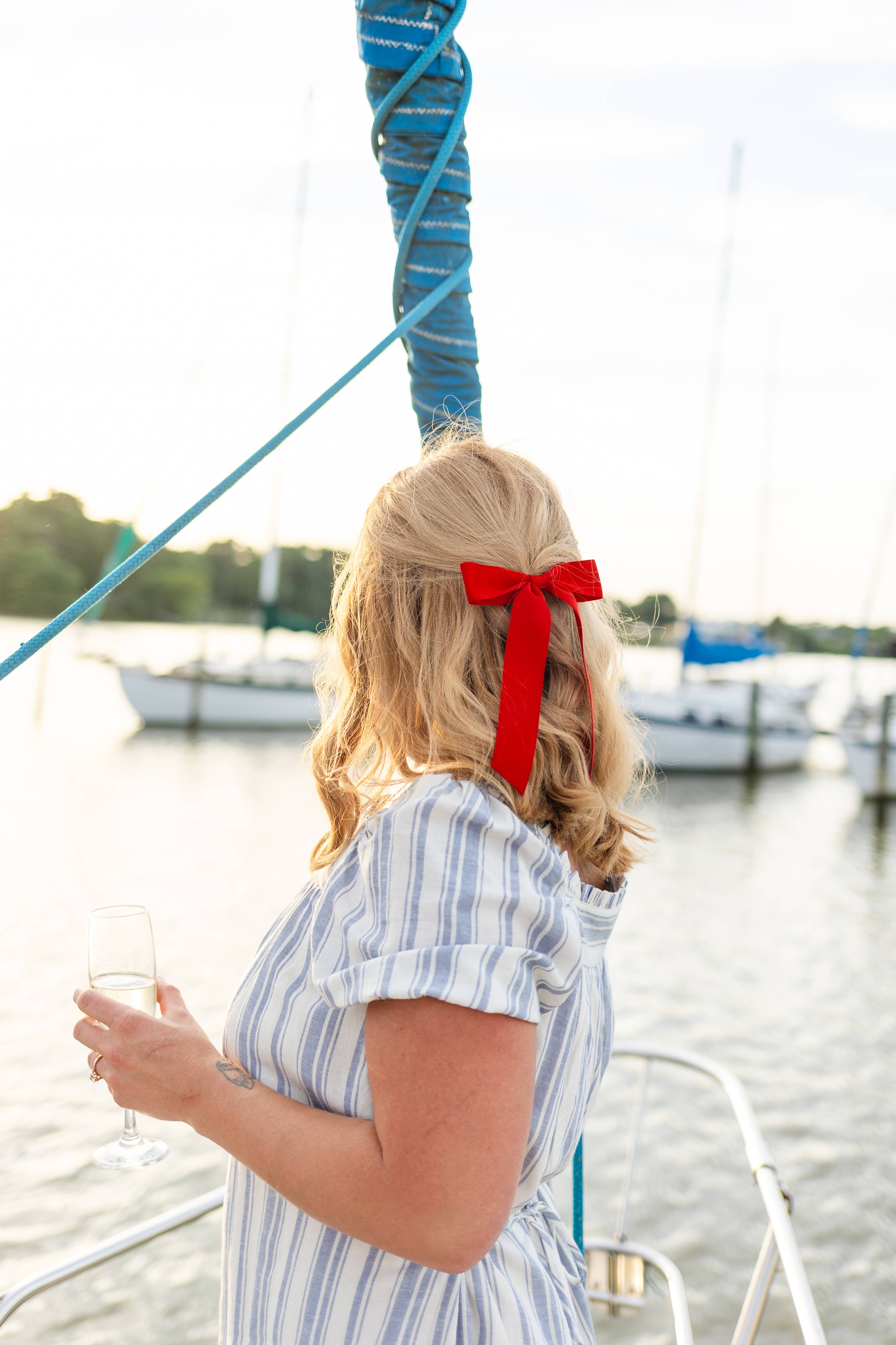 Grace & Grandeur - Wholesale Hair Bow - Women's - Medium Matte Satin Hair Bow Barrette | Florence Bow38