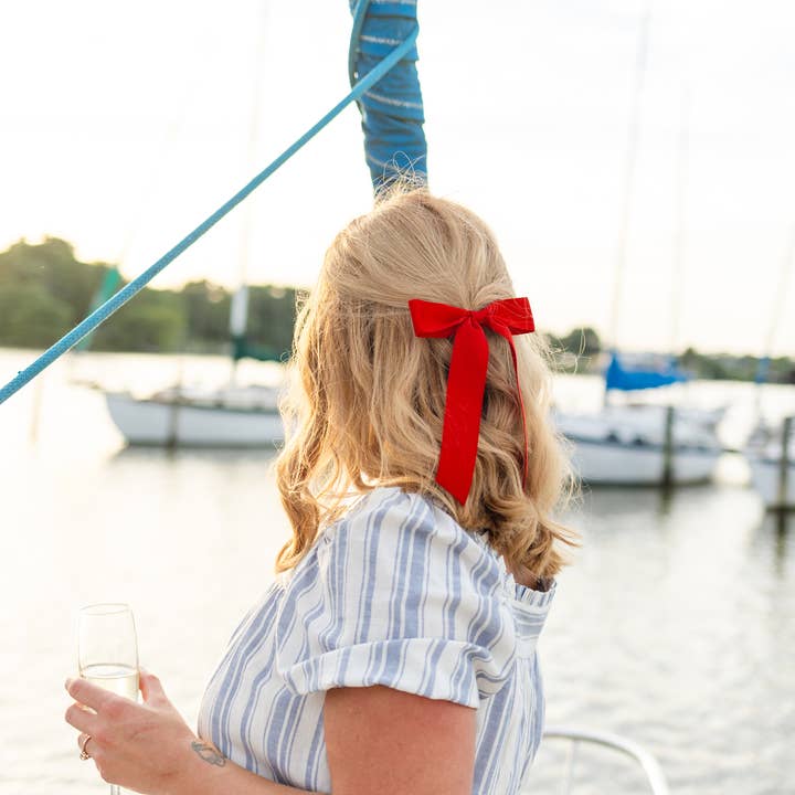 Grace & Grandeur - Wholesale Hair Bow - Women's - Medium Matte Satin Hair Bow Barrette | Florence Bow38