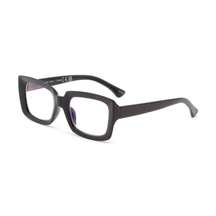 Óculos de Luz Azul Quadrado Clássico Preto por atacado de V by Vye Eyewear