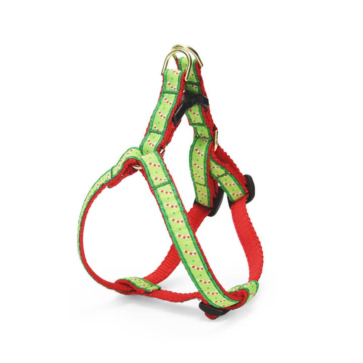 Candy Cane Christmas Holiday Dog Harness for wholesale by Up Country, Inc.