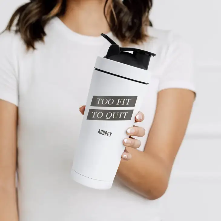 Weddingstar Inc. – wholesale Insulated mug/tumbler – Stainless Steel Protein Shaker Cup - Too Fit To Quit1