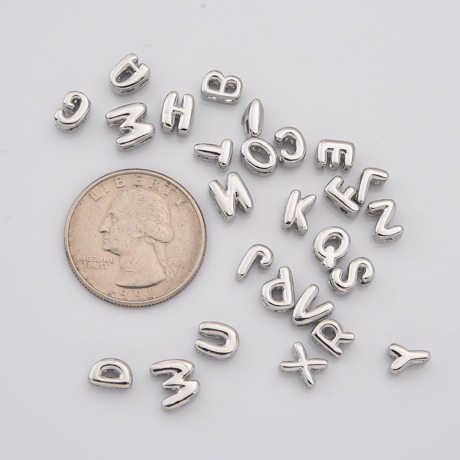 Beads Creation - Wholesale Individual Charm/Pendant - Gold Filled Alphabet Balloon Initial Charm Pendant, CP21975