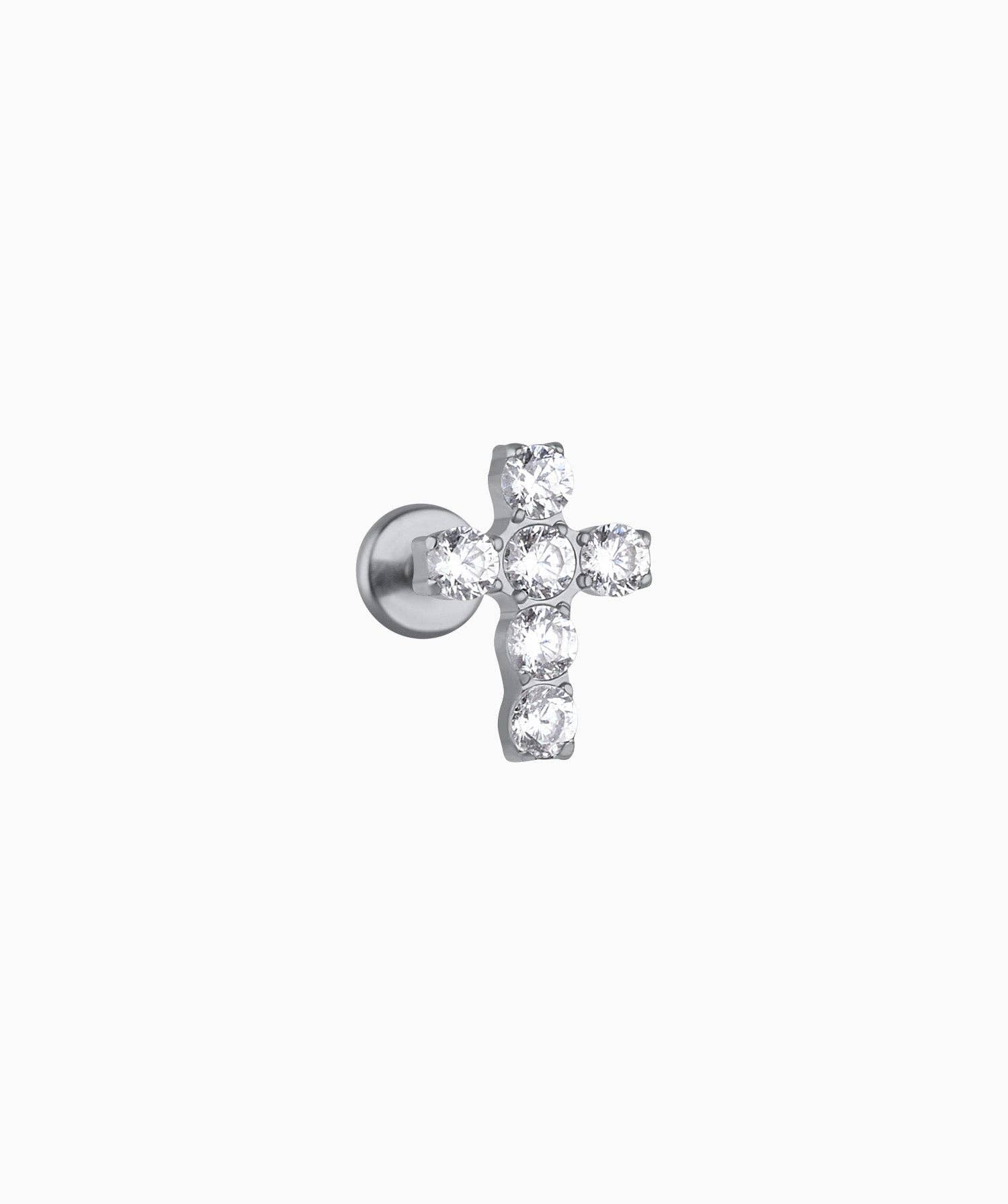 oumo jewelry - Wholesale Stud/Post Earrings - Titanium Cross Gems Stud8