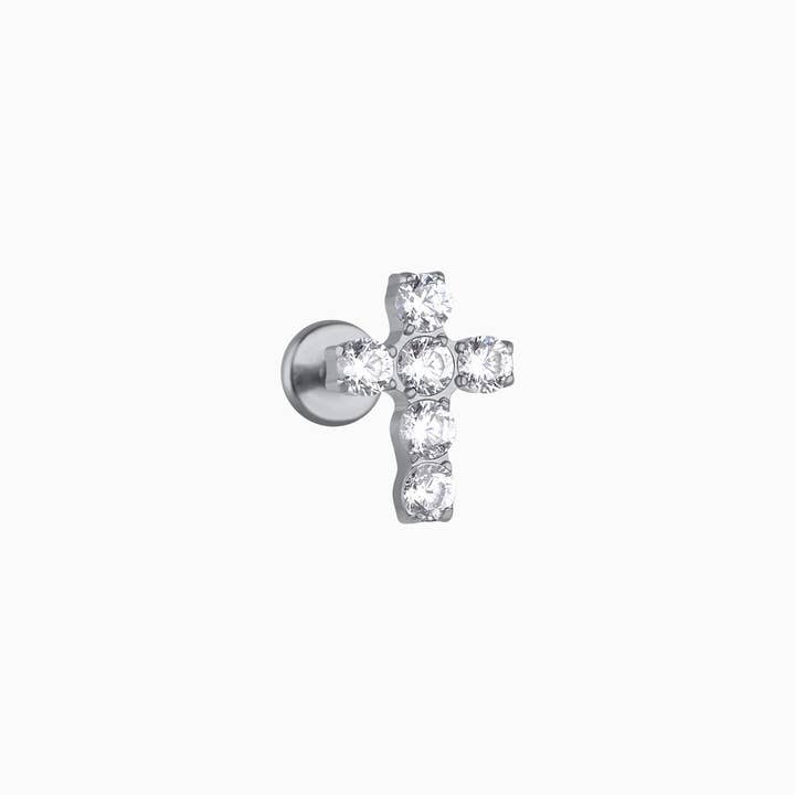oumo jewelry - Wholesale Stud/Post Earrings - Titanium Cross Gems Stud8