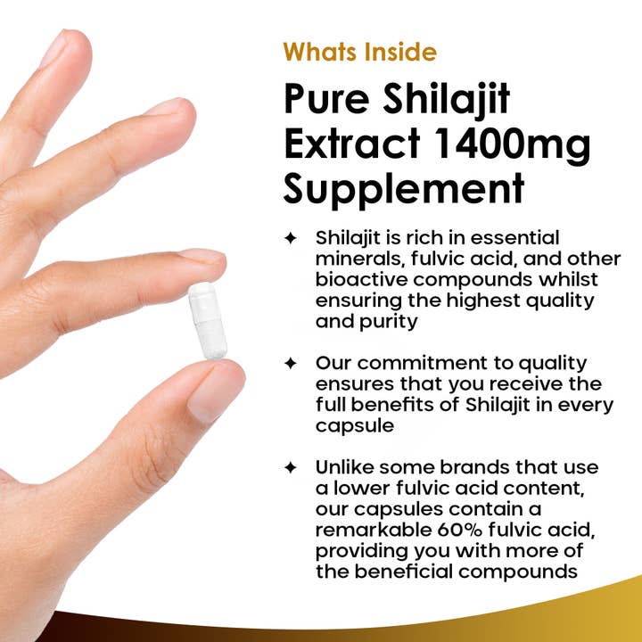 New Leaf products Ltd – wholesale Oral supplement/vitamin – Shilajit Capsules 1400mg with 60% Fulvic Acid 120 Capsules1