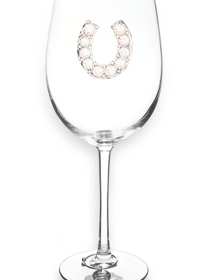 Copo de vinho com haste de jóias em ferradura por atacado de The Queens' Jewels®