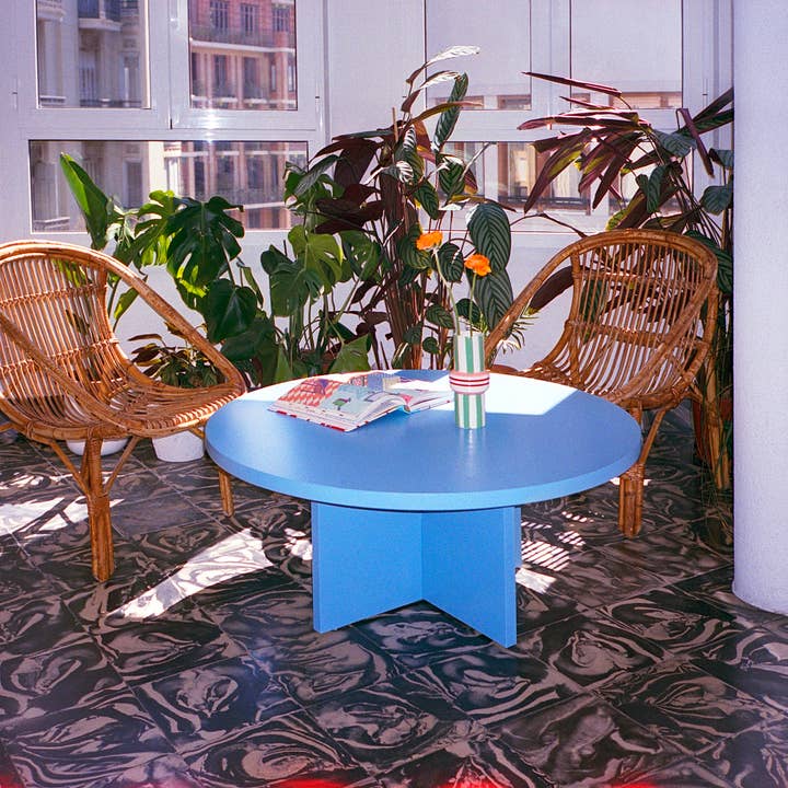 Really Nice Things - Wholesale Coffee table - Round coffee table with 3cm MDF top in Cornish blue, 100cm6