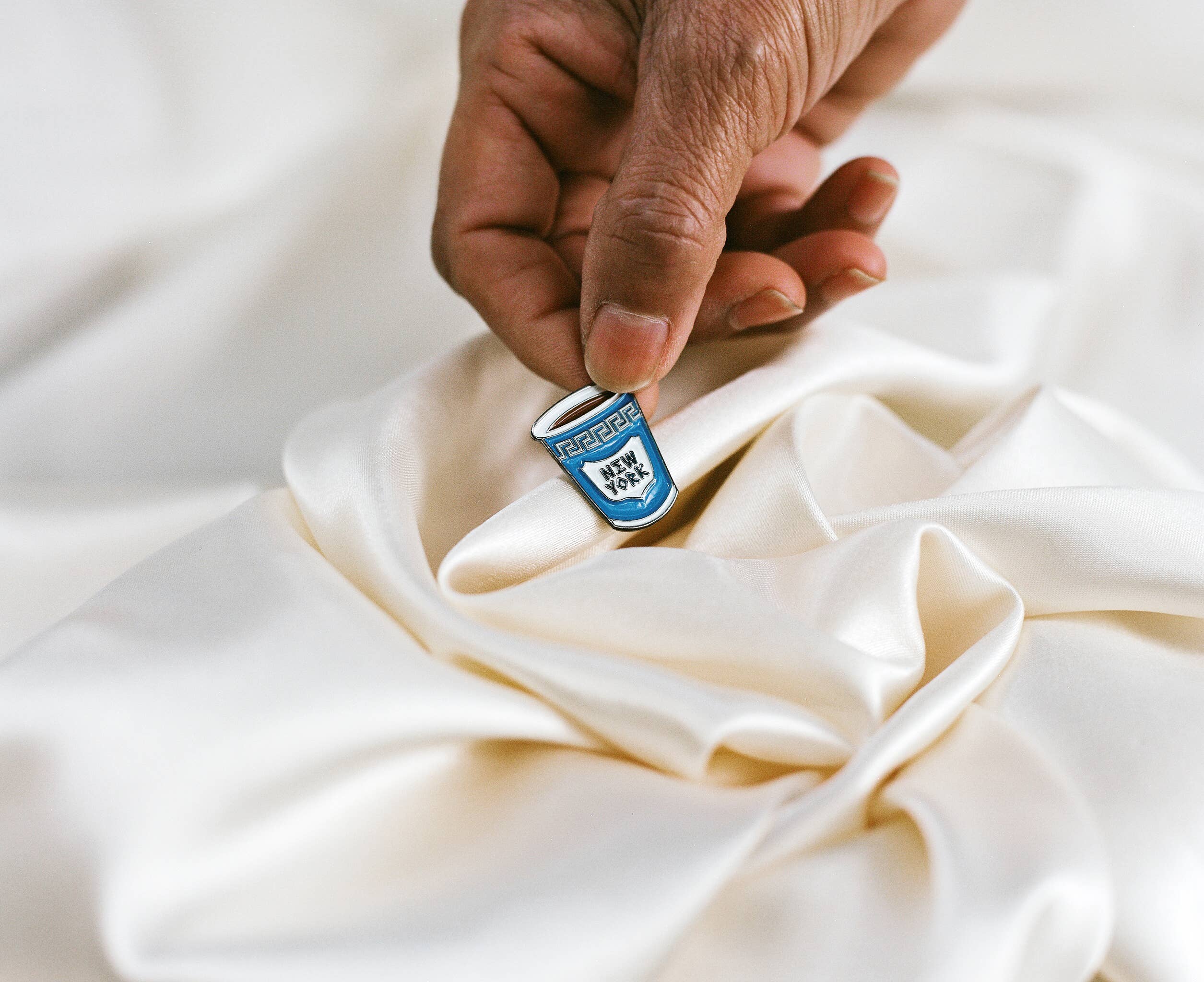 CaraCaraNYC - Wholesale Lapel Pin/Button - NYC Coffee 1" Enamel Pin4