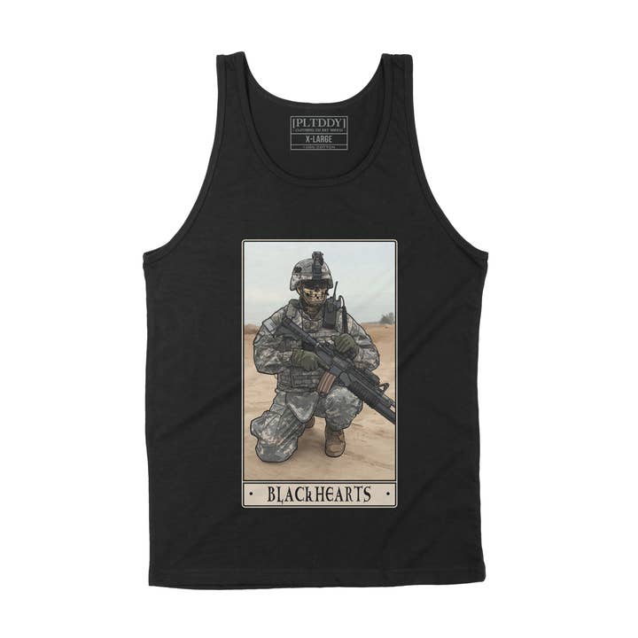 Black Hearts Tank Top for wholesale by Platoon Daddy LLC