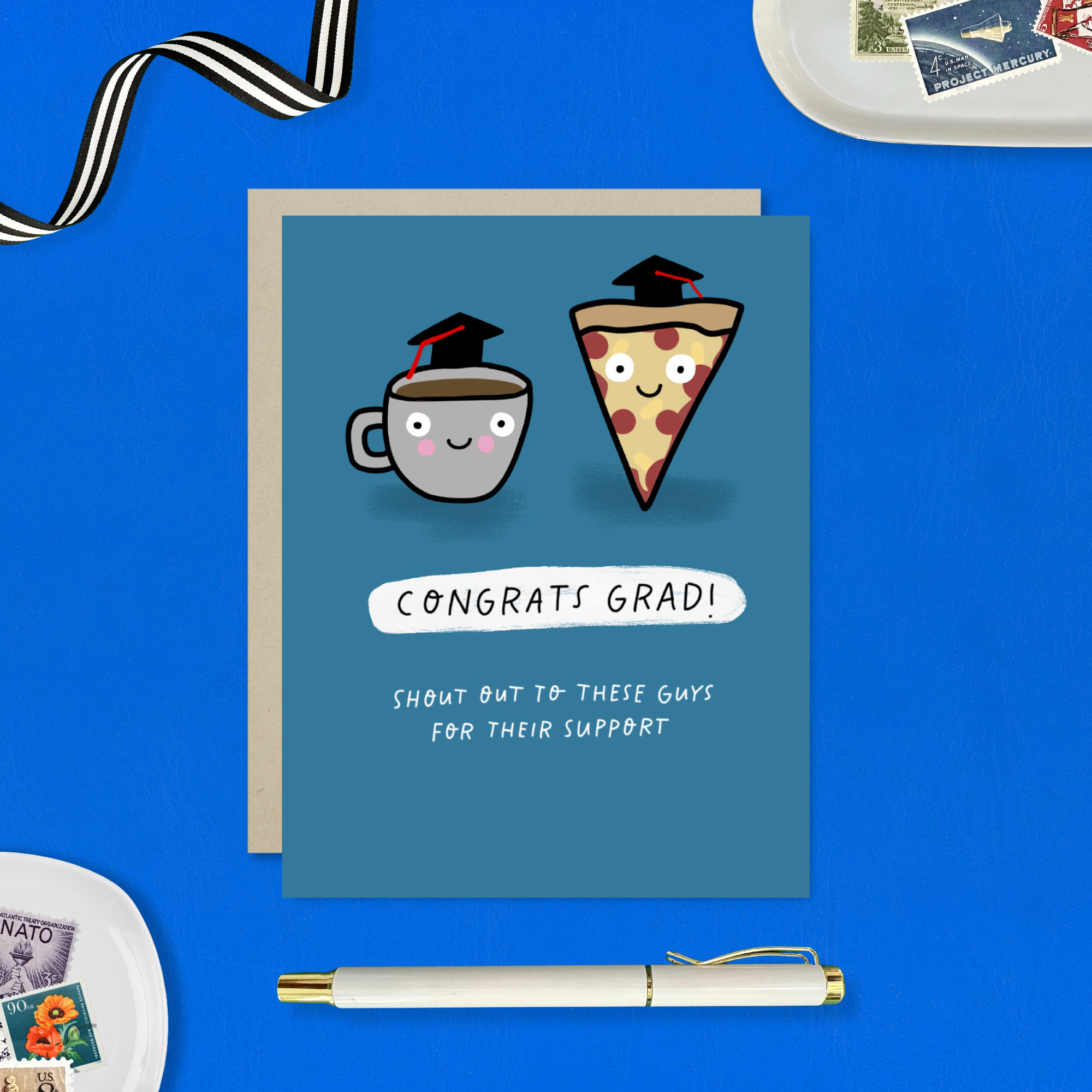 Barone and Co. - Wholesale Graduation Card - Coffee And Pizza Graduation Card5