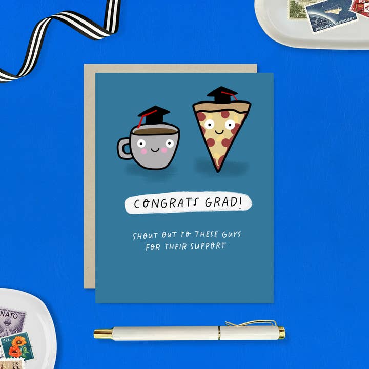 Barone and Co. - Wholesale Graduation Card - Coffee And Pizza Graduation Card5