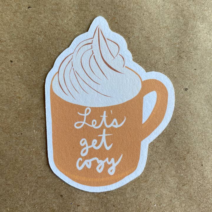 let's get cozy hot beverage sticker for wholesale by AnneArchy