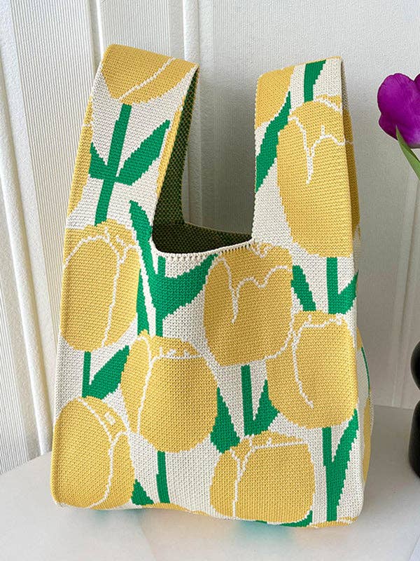 UZ Wholesale Store - Wholesale Tote Bag - Women's - Floral Printed Bags Accessories Woven Handbag2