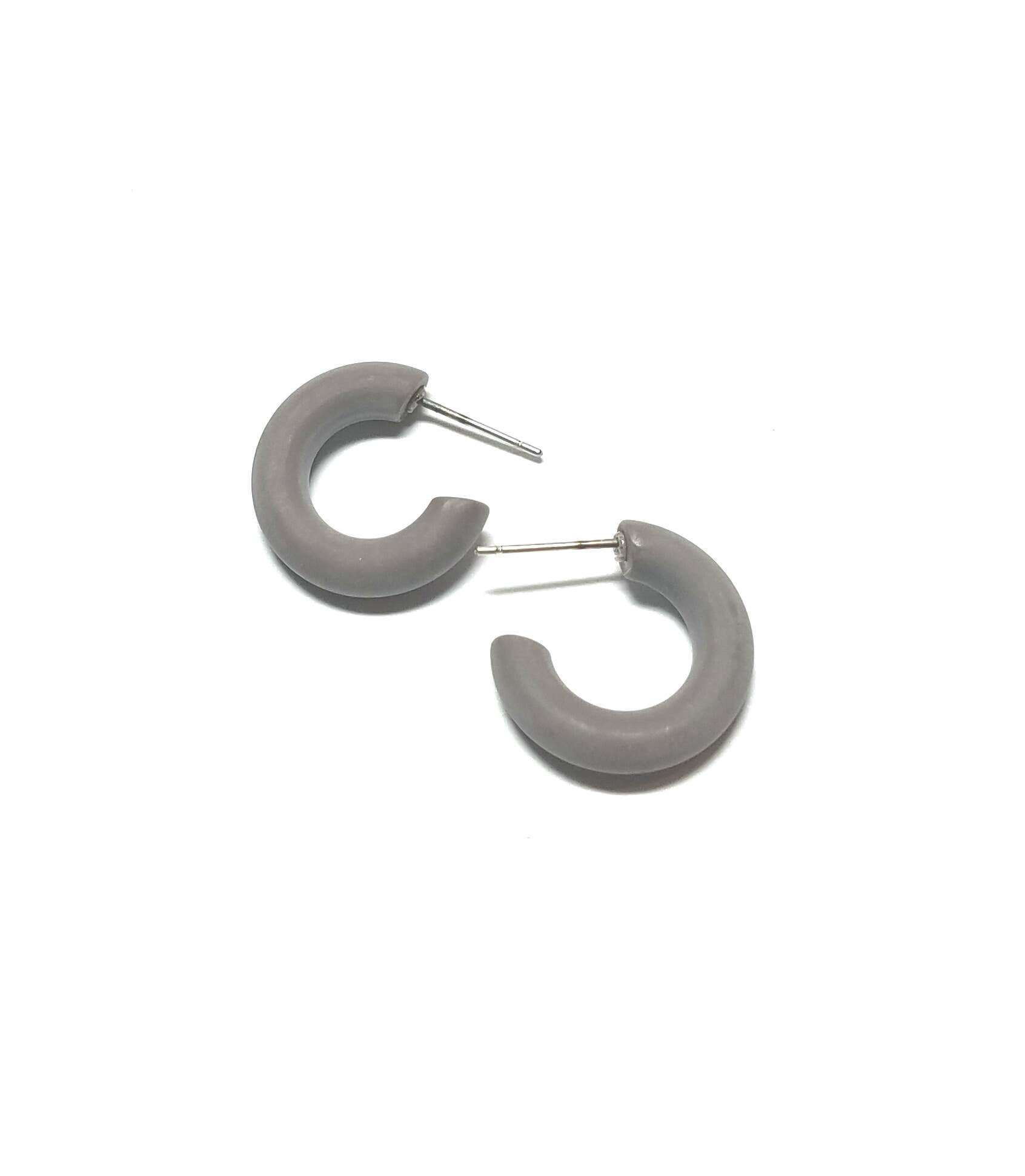 Leetie Lovendale - Wholesale Hoop Earrings - Light Grey Tiny Secretary Hoop Earrings1