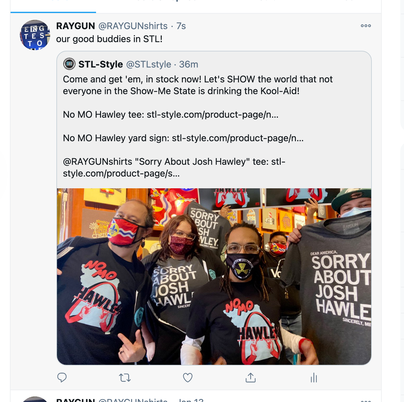 RAYGUN - Vente T-shirt sérigraphié – unisexe - Désolé pour Josh Hawley9