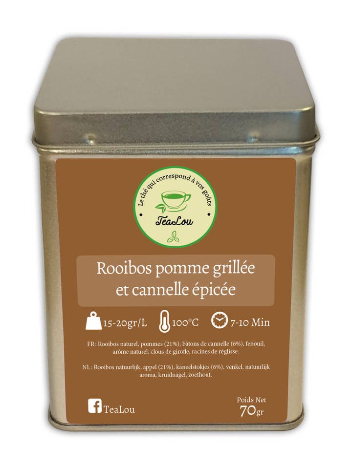 Mela grigliata Rooibos e cannella speziata - Scatola 70g per la vendita all'ingrosso da parte di Tealou