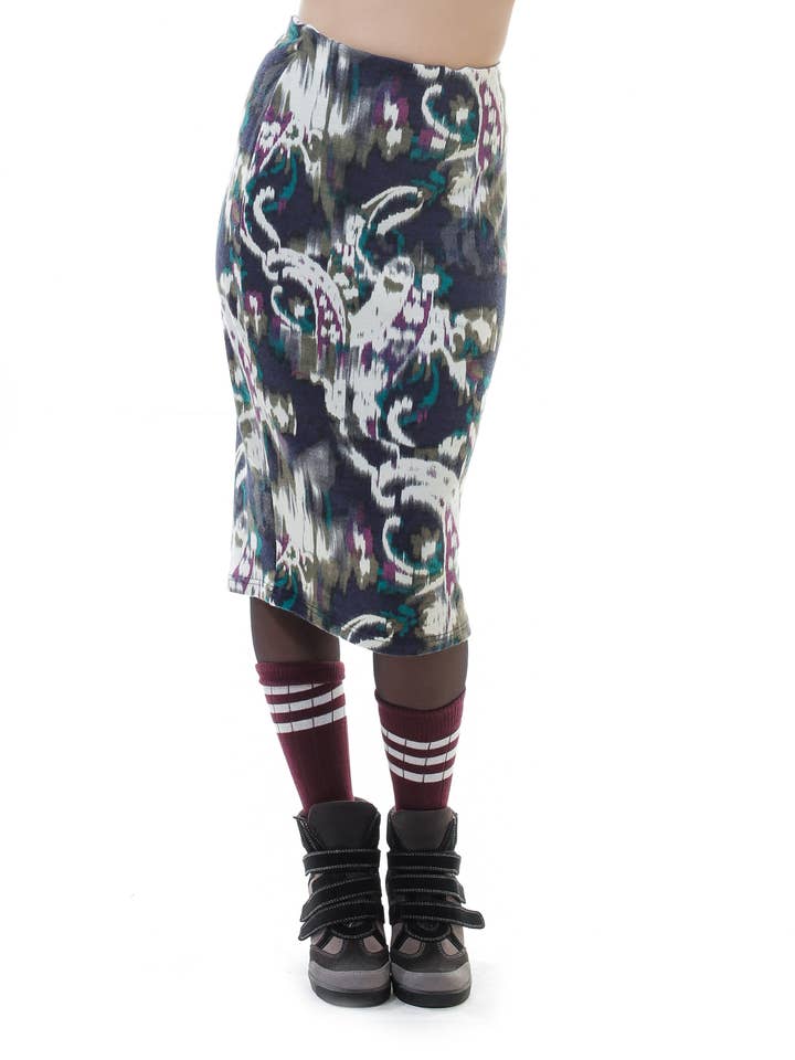 Gonna longuette dritta con motivo per la vendita all'ingrosso da parte di conquista