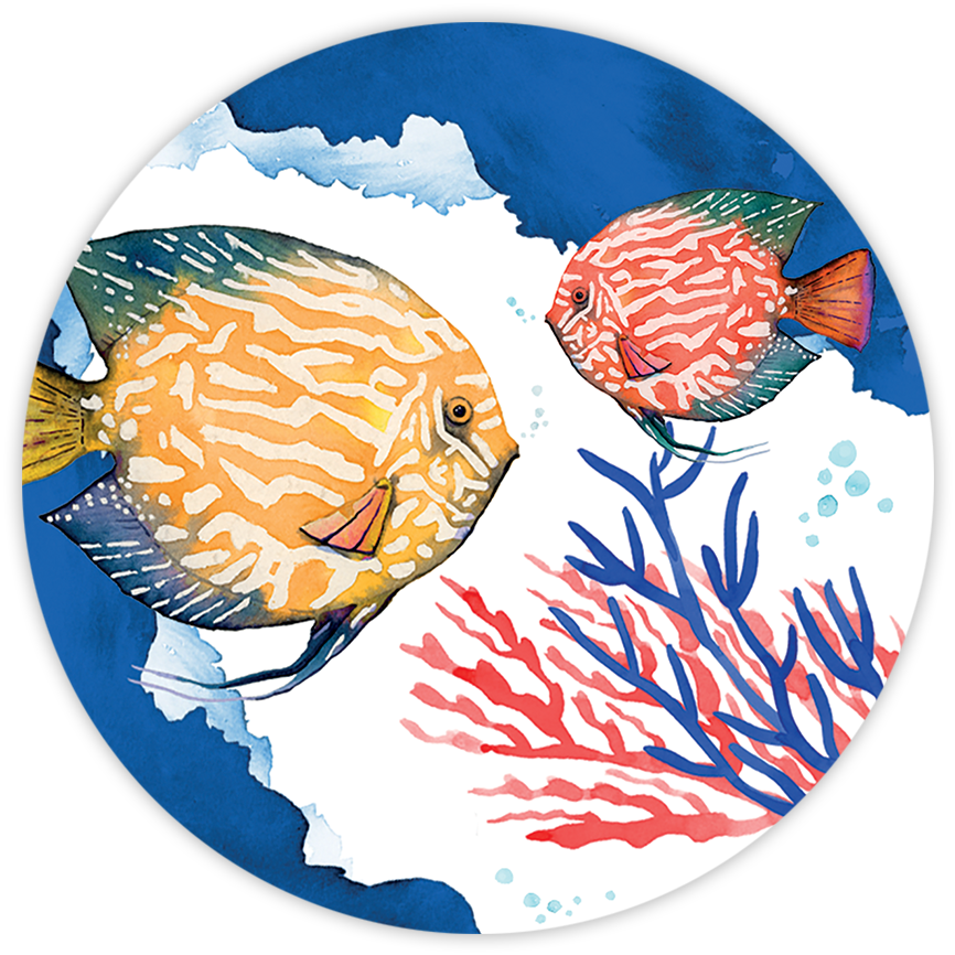 The Napking - Wholesale Coasters - Set of 2 coasters "The Reef" wood and cork - 100% Made in Italy1