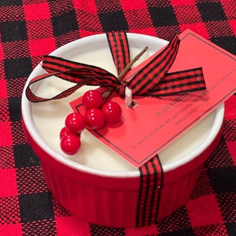 RAMEKIN Soy Candle - RED (Cranberry Relish) for wholesale by Plaid Rooster Co