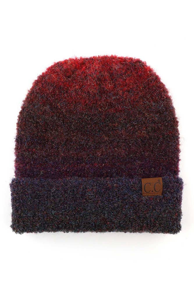 Hana - Wholesale Beanie - Women's - C.C Multi Color Ombre Mohair Cuff Beanie22